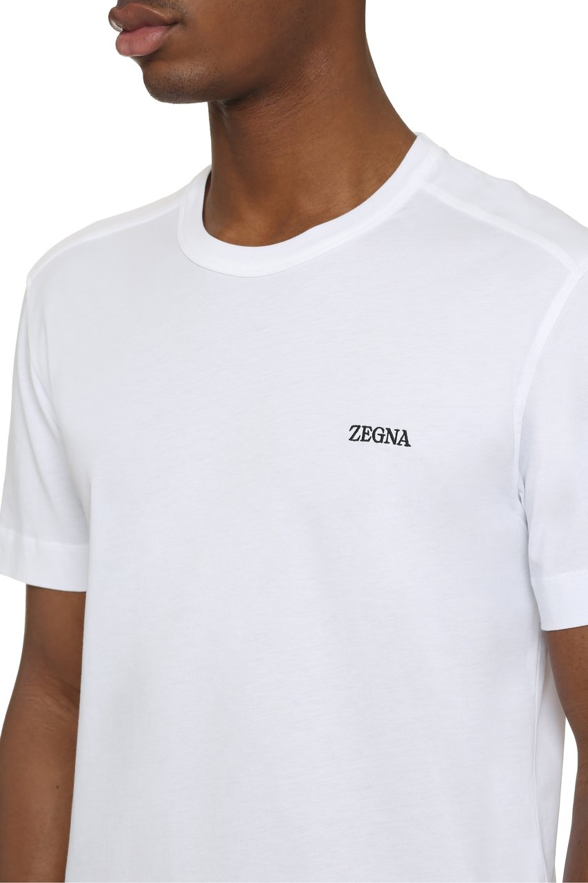 Zegna Logo cotton t-shirt Wit