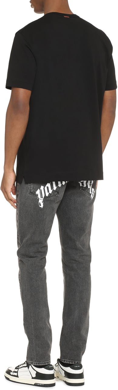 Zegna Logo cotton t-shirt Zwart