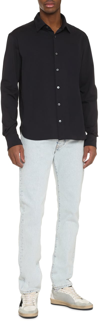 Zegna Long sleeve cotton shirt Navy