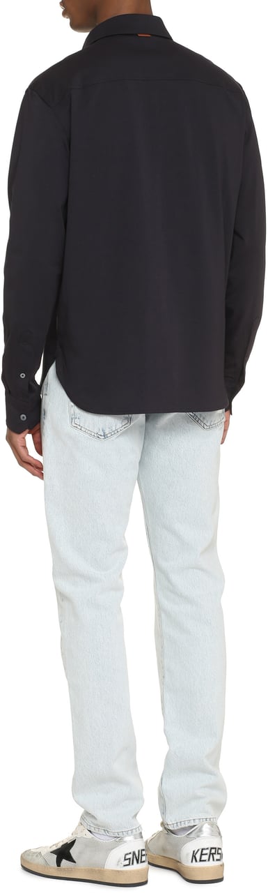 Zegna Long sleeve cotton shirt Navy
