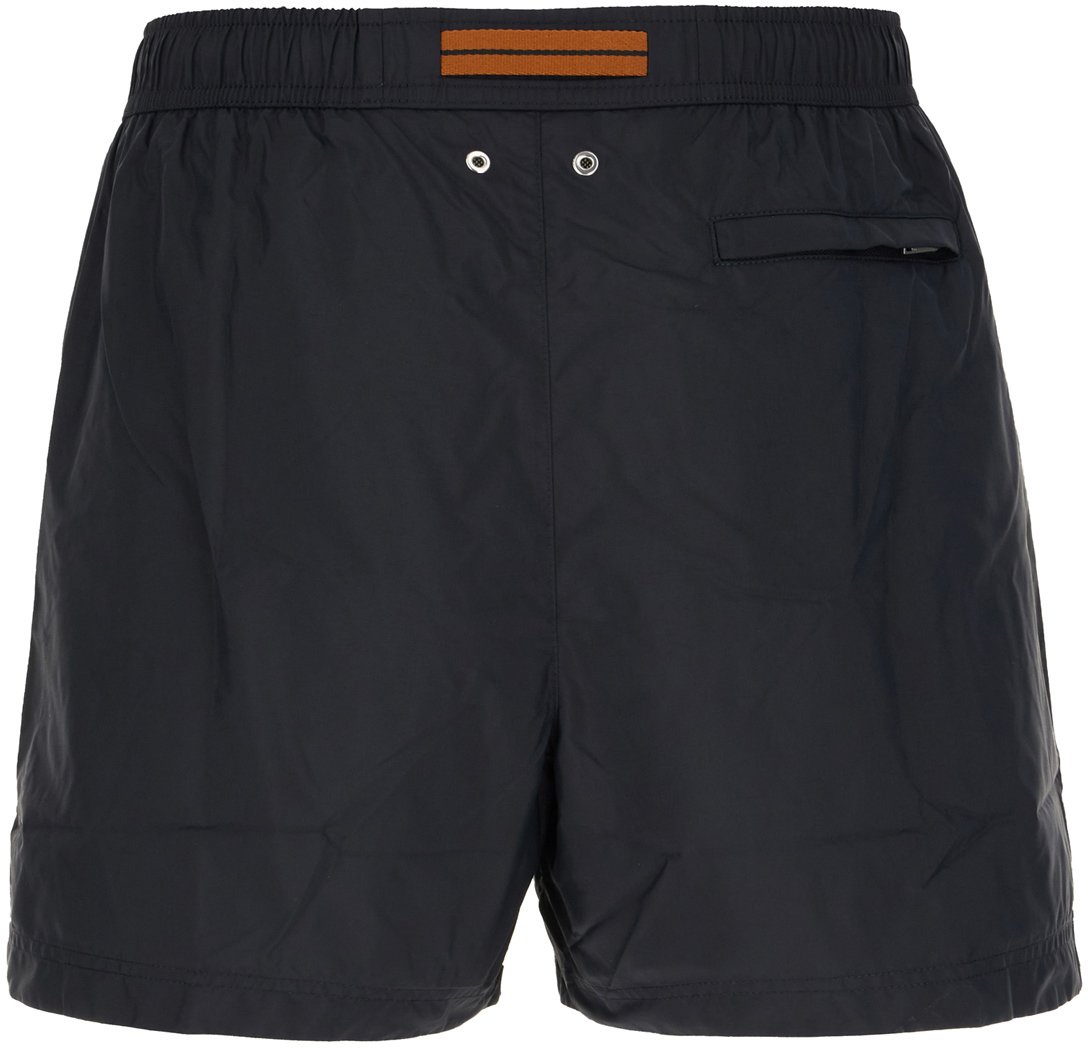 Zegna Midnight blue nylon swimming shorts Blauw