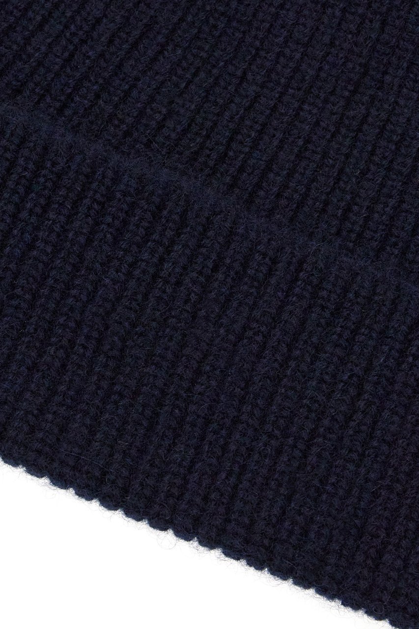 Zegna Zegna Midnight blue cashmere beanie hat Blauw
