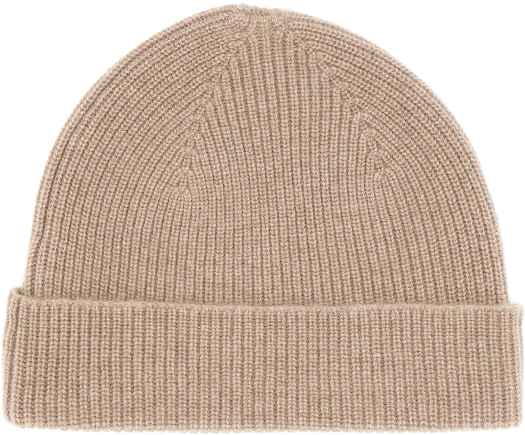 Zegna Zegna Cappuccino cashmere beanie hat Bruin