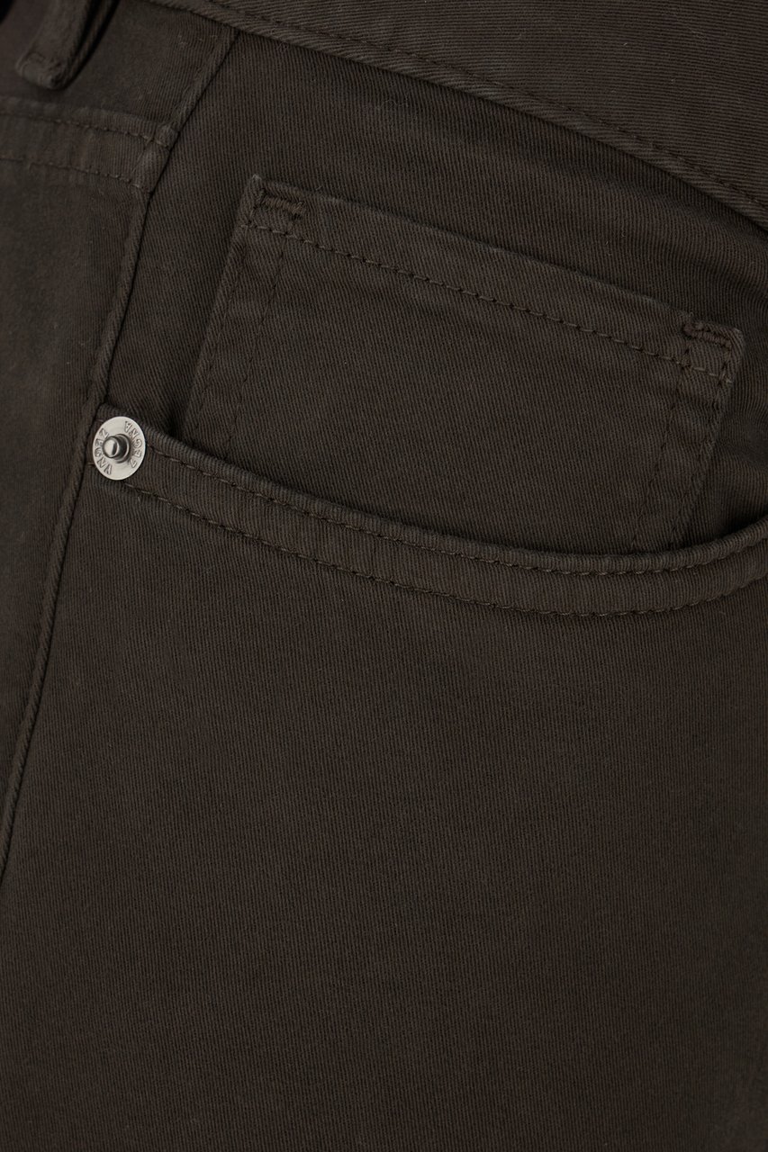 Zegna Zegna Dark brown stretch cotton jeans Bruin