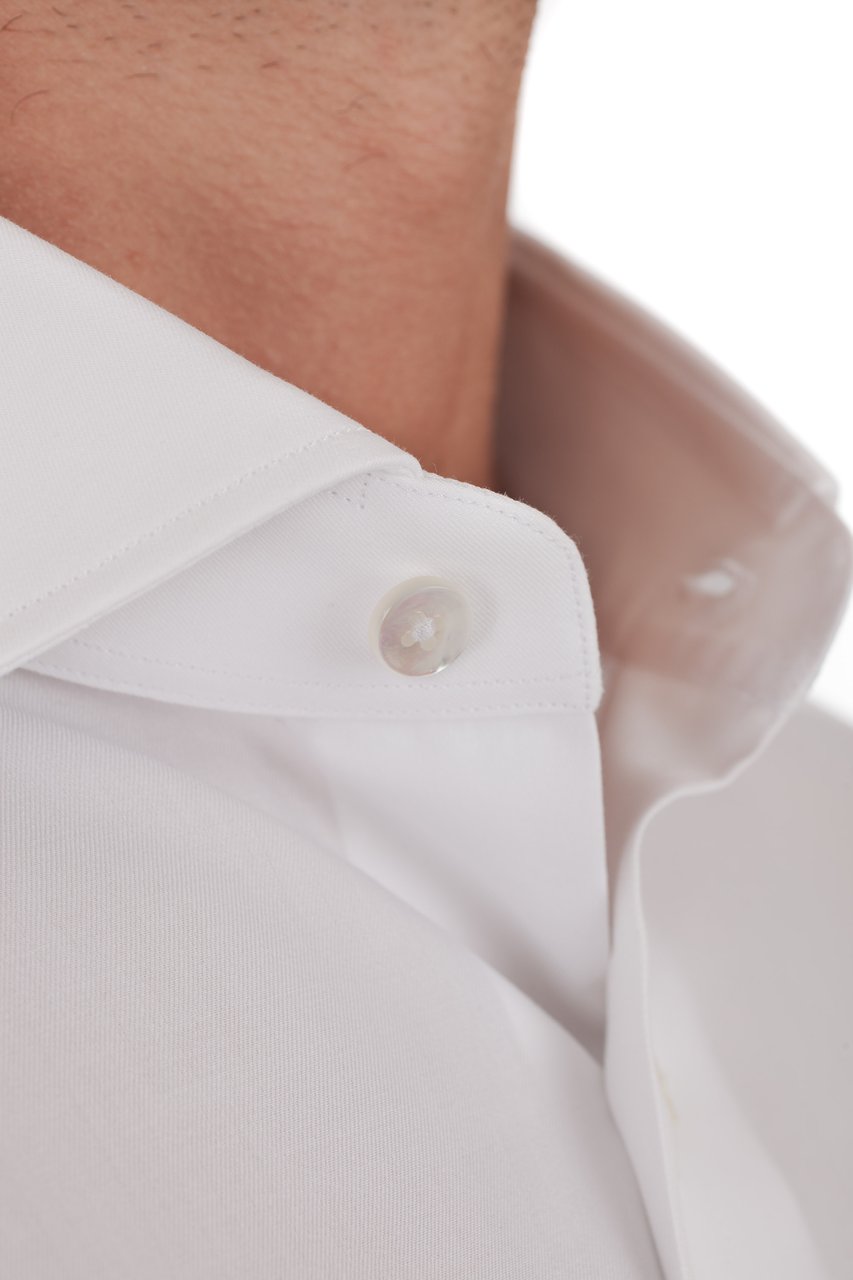 Zegna Trofeo Cufflink Cotton Shirt Wit