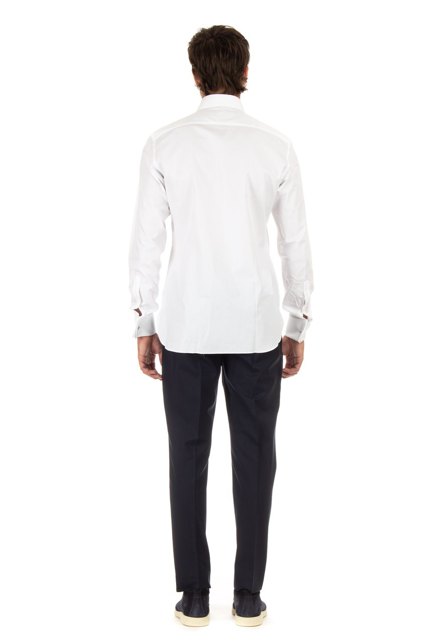 Zegna Trofeo Cufflink Cotton Shirt Wit