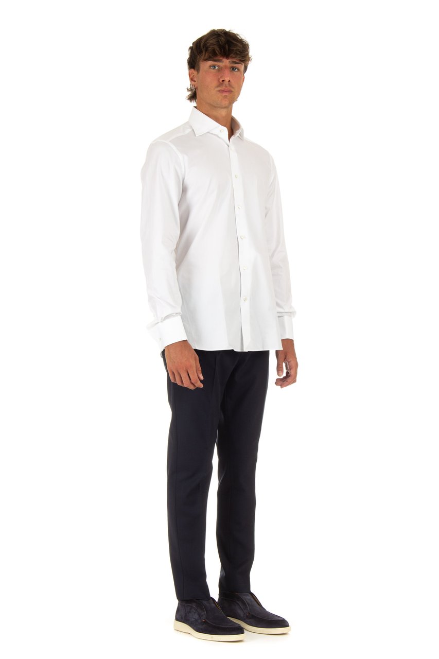 Zegna Trofeo Cufflink Cotton Shirt Wit
