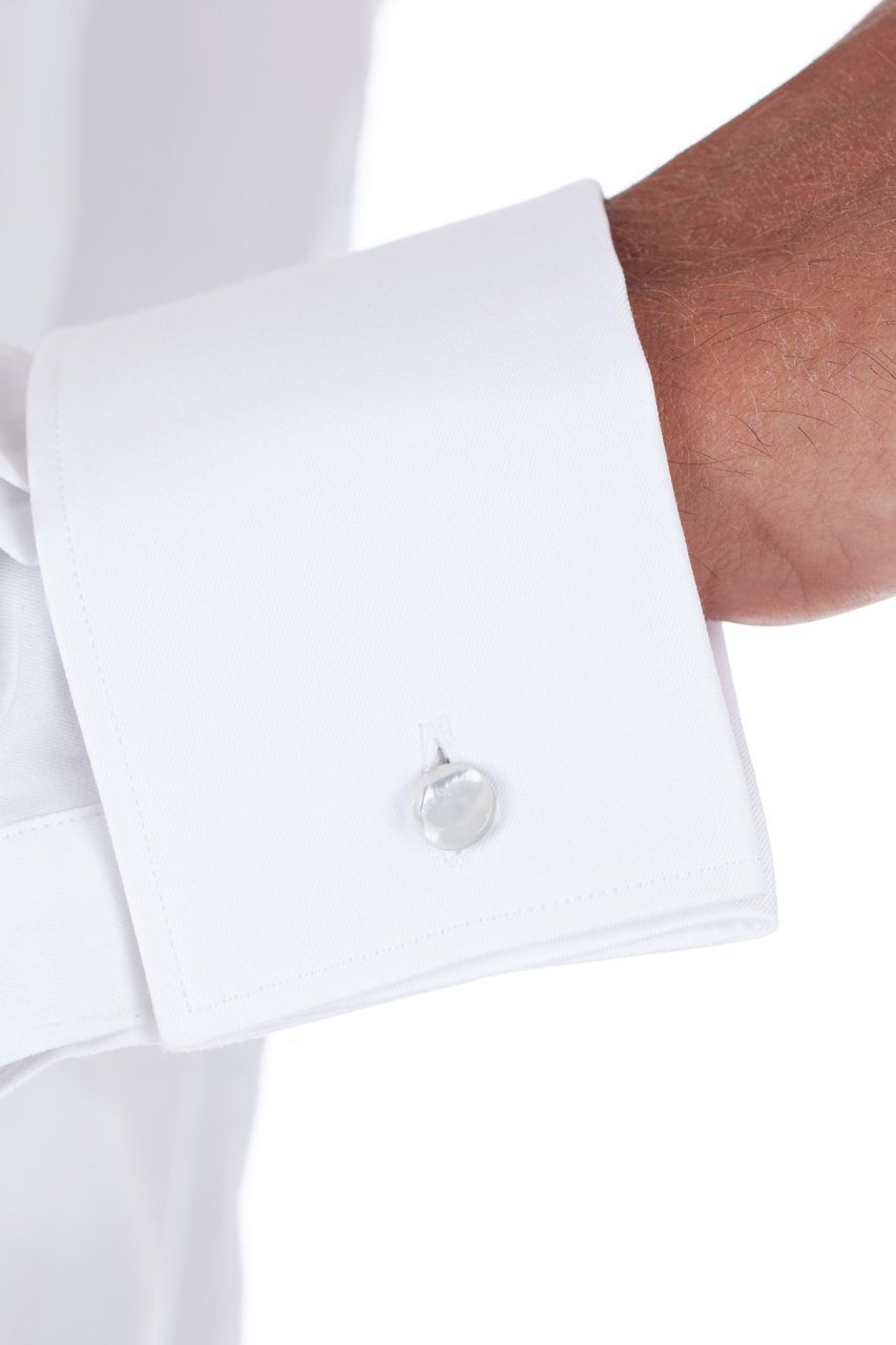 Zegna Trofeo Cufflink Cotton Shirt Wit