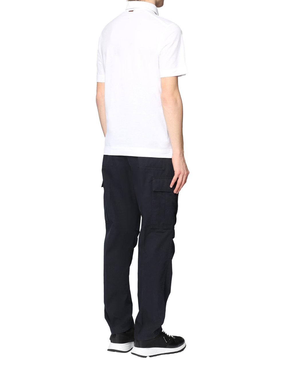 Zegna Short sleeve cotton pique polo shirt Wit