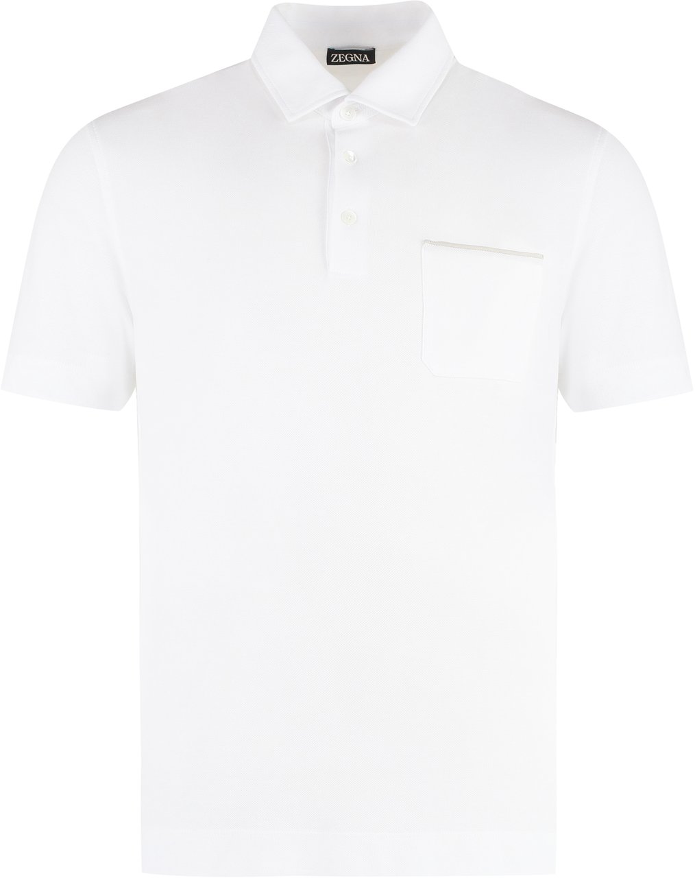 Zegna Short sleeve cotton pique polo shirt Wit