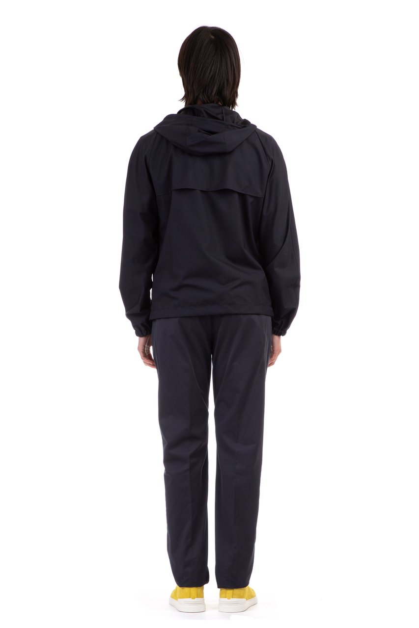 Zegna Lightweight Wool-Silk Hooded Blouson Zwart