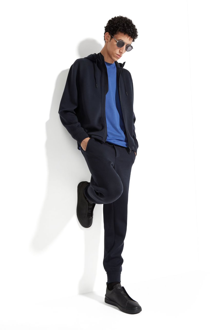 Zegna High Performance Wool-Blend Zip-Through Hooodie Zwart