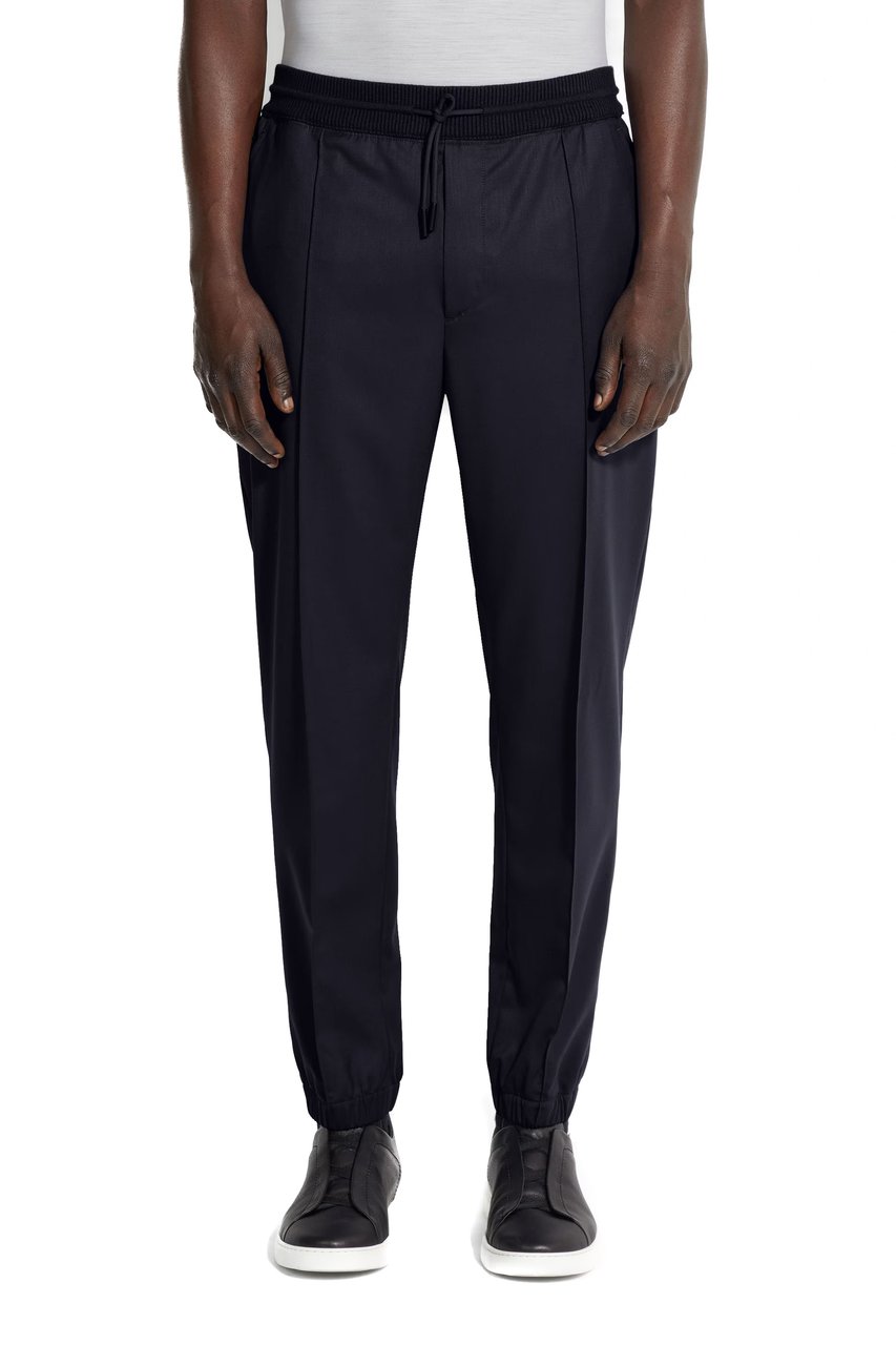 Zegna High Performance Wool Formal Pants Zwart