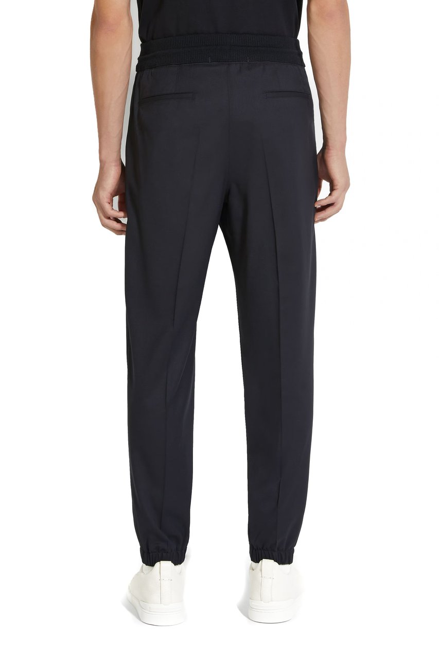 Zegna High Performance Wool Formal Pants Zwart