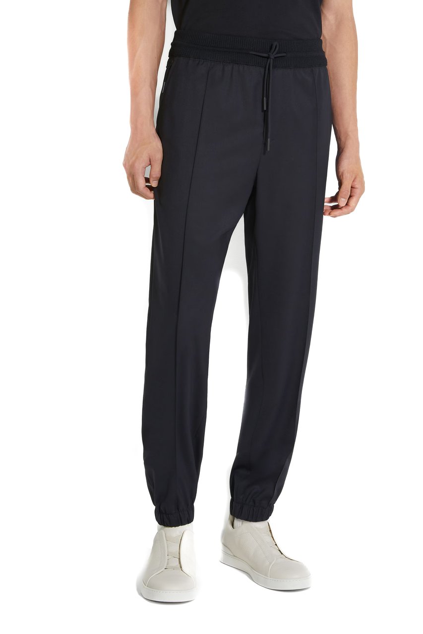 Zegna High Performance Wool Formal Pants Zwart