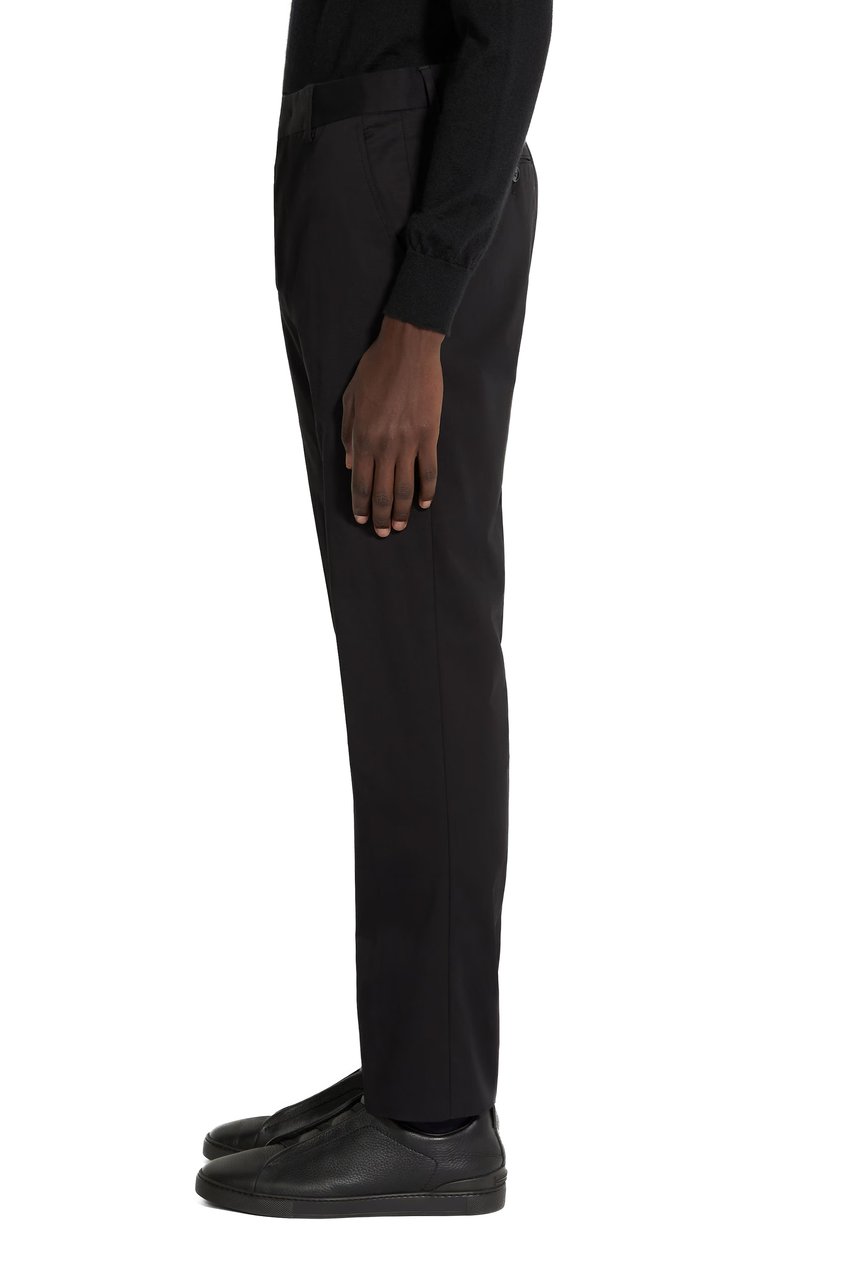 Zegna Stretch Cotton Formal Pants Zwart