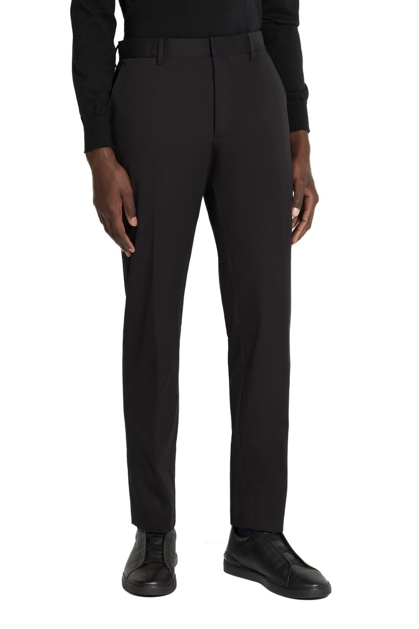 Zegna Stretch Cotton Formal Pants Zwart