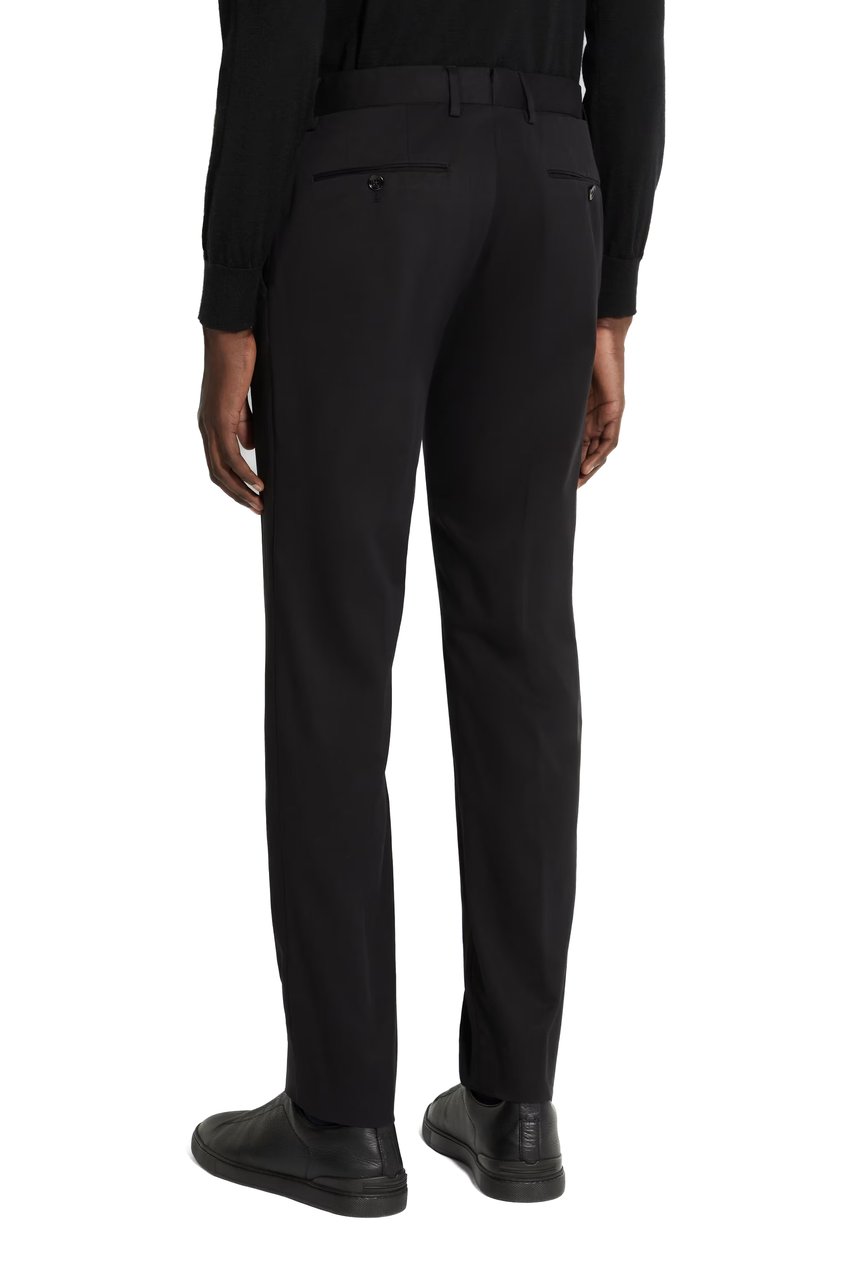 Zegna Stretch Cotton Formal Pants Zwart