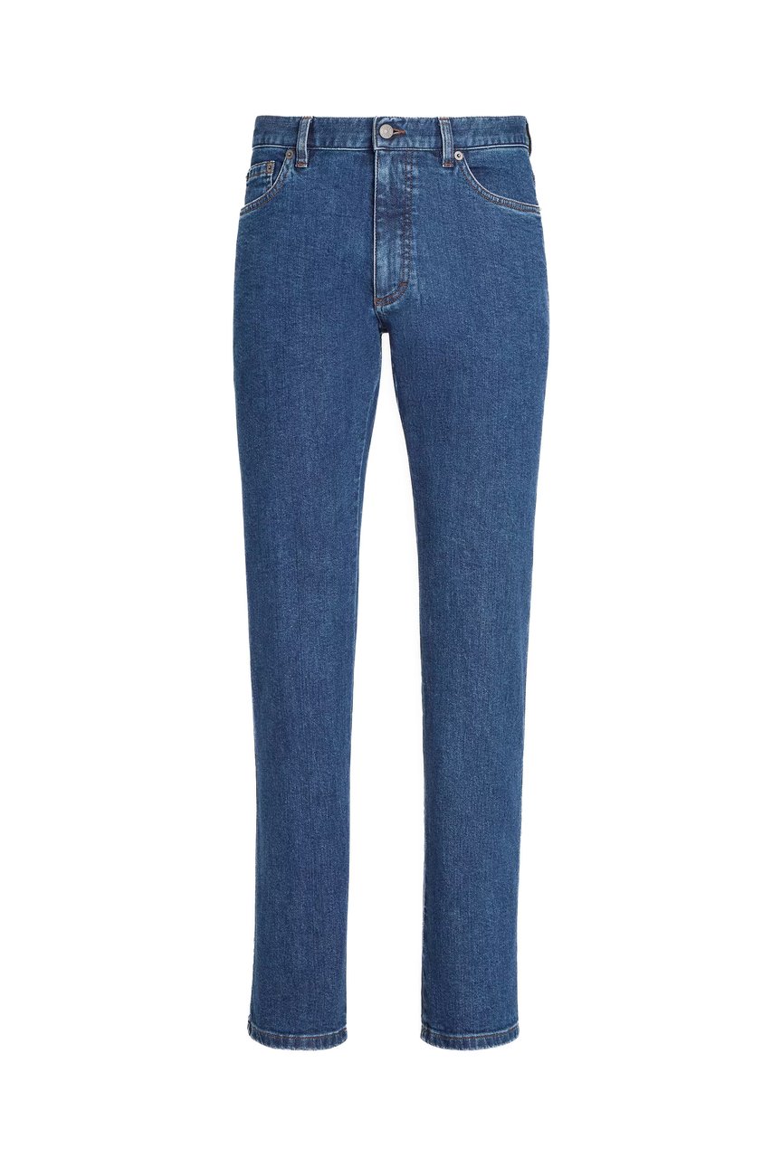 Zegna Roccia Stone Washed Jeans Zwart