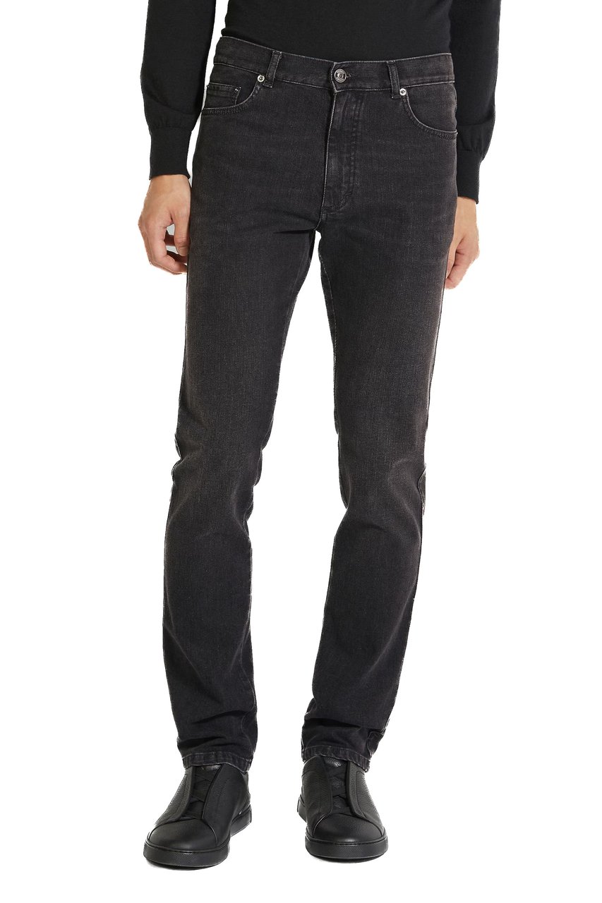 Zegna Roccia Grey Comfort Jeans Zwart