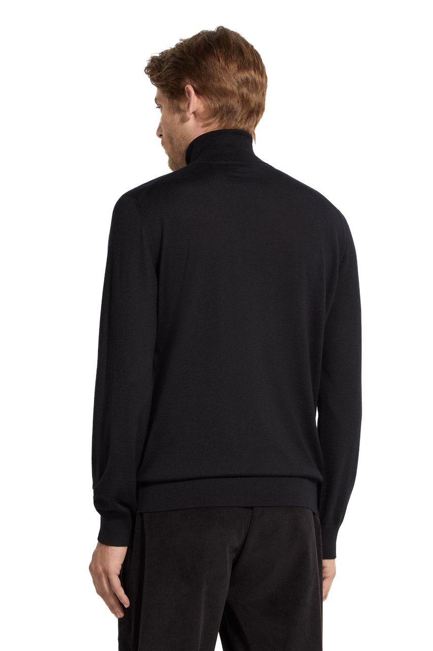 Zegna Cashseta Light Cashmere-Silk Turtleneck Sweater Zwart