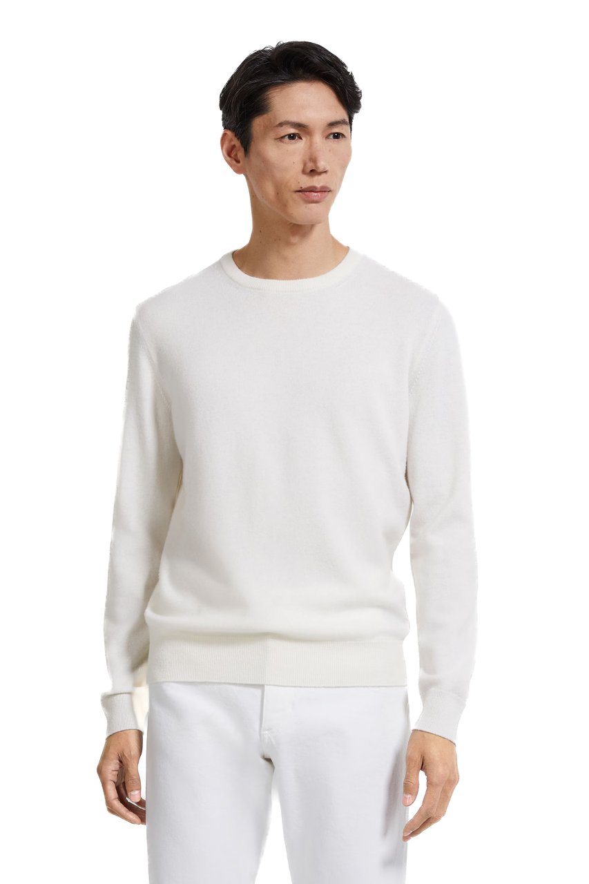 Zegna Oasi Cashmere Crewneck Sweater Wit