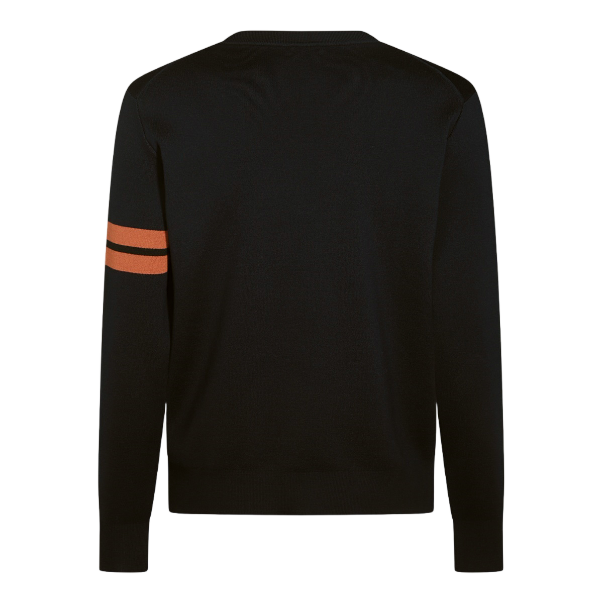 Zegna Crewneck Sweater With Sporty Stripe Detail Zwart