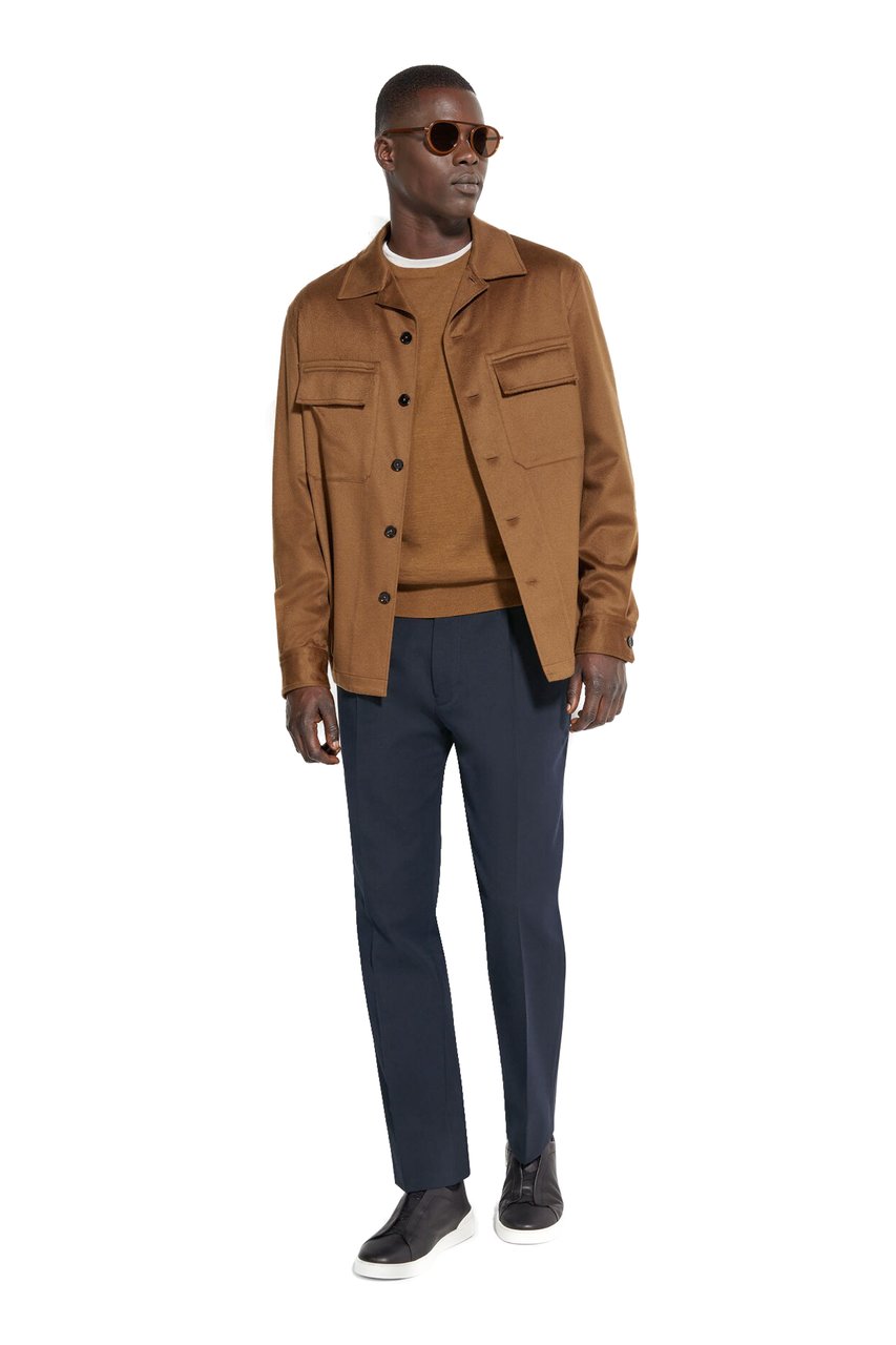 Zegna Alba Oasi Cashmere Overshirt Bruin