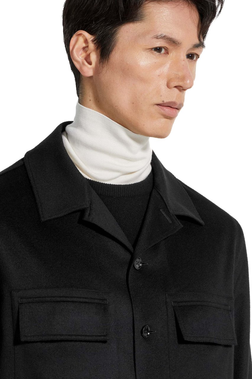 Zegna Oasi Cashmere Overshirt Jacket Zwart