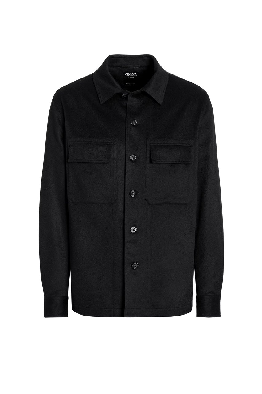Zegna Oasi Cashmere Overshirt Jacket Zwart