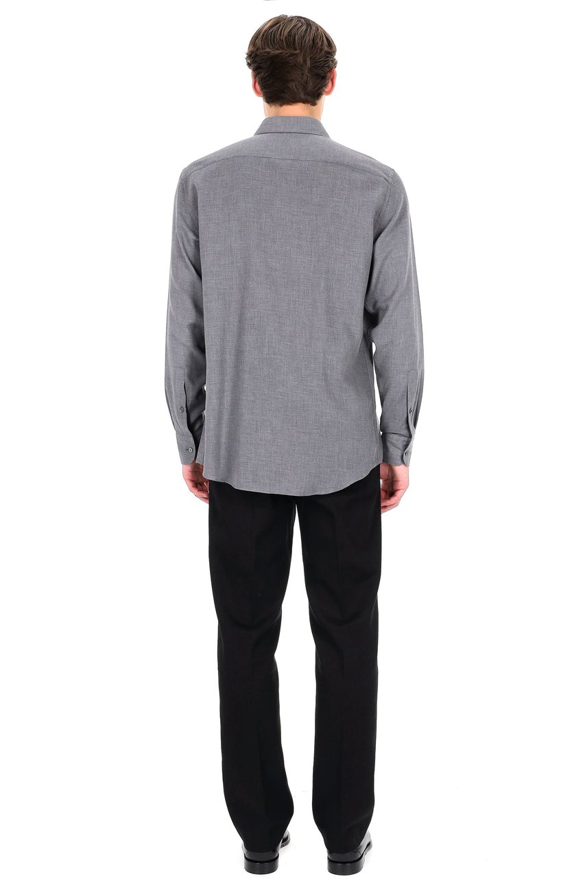 Zegna Cashco Cotton and Cashmere Shirt Grijs