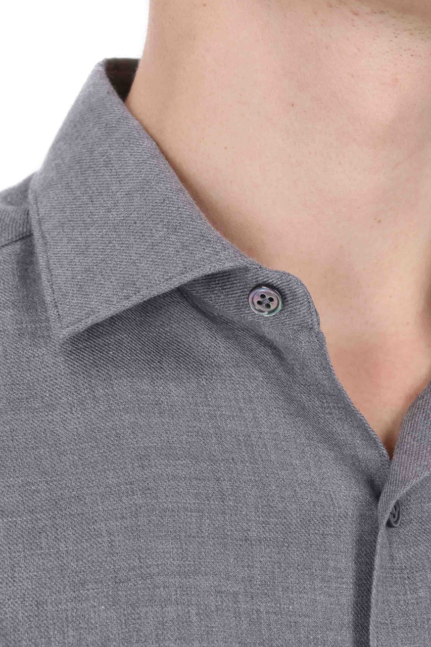 Zegna Cashco Cotton and Cashmere Shirt Grijs