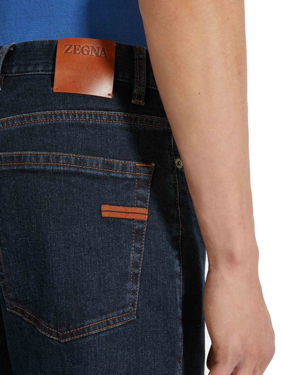 Zegna Roccia Dark Wash Comfort Jeans Zwart