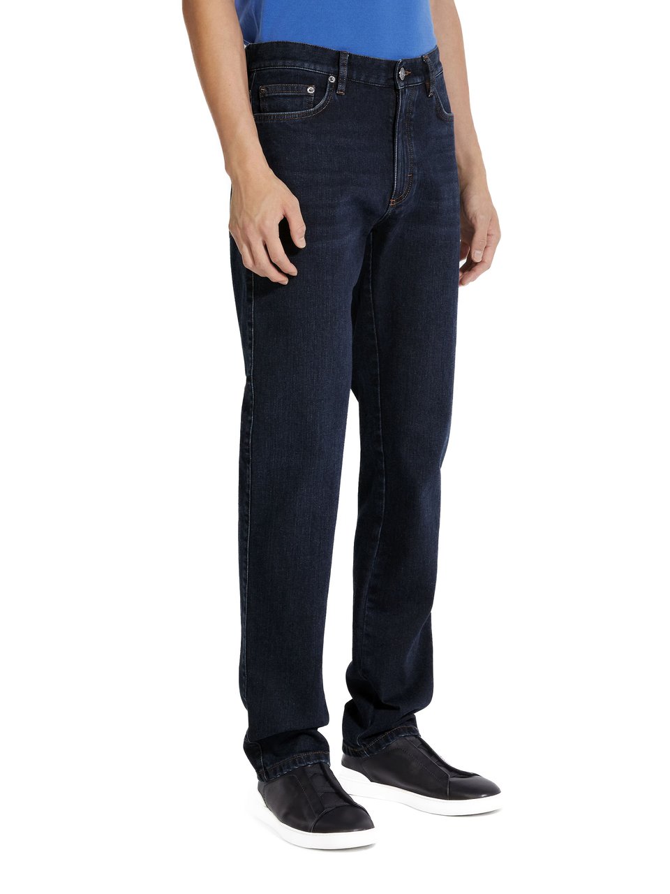 Zegna Roccia Dark Wash Comfort Jeans Zwart