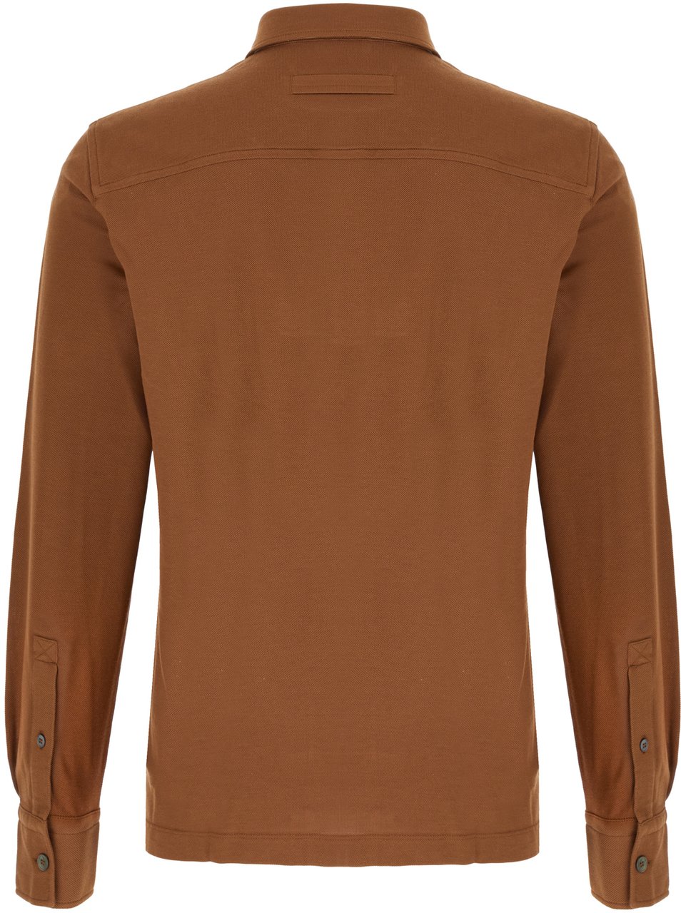 Zegna Zegna Brown piquet polo shirt Bruin