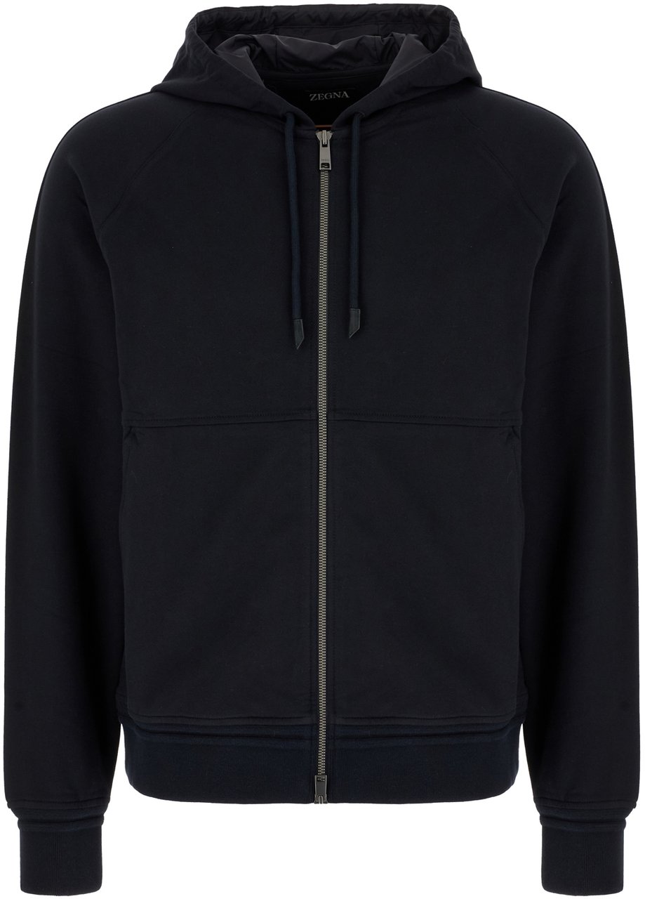 Zegna Zegna Black polyester sweatshirt Zwart