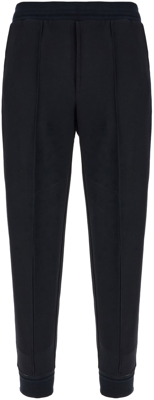 Zegna Zegna Midnight blue stretch cotton joggers Blauw