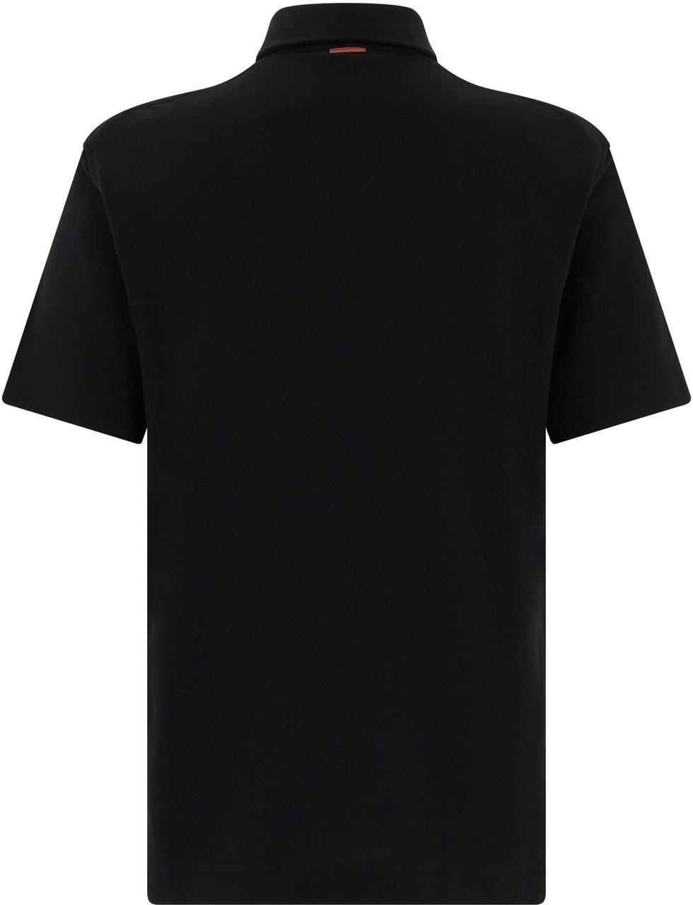 Zegna Short sleeve polo in cotton Zwart