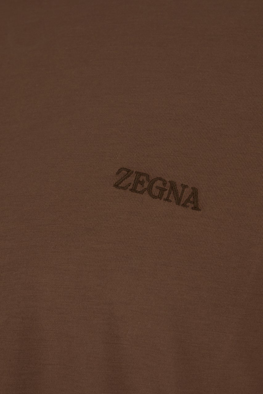 Zegna Zegna Brown cotton t-shirt Bruin