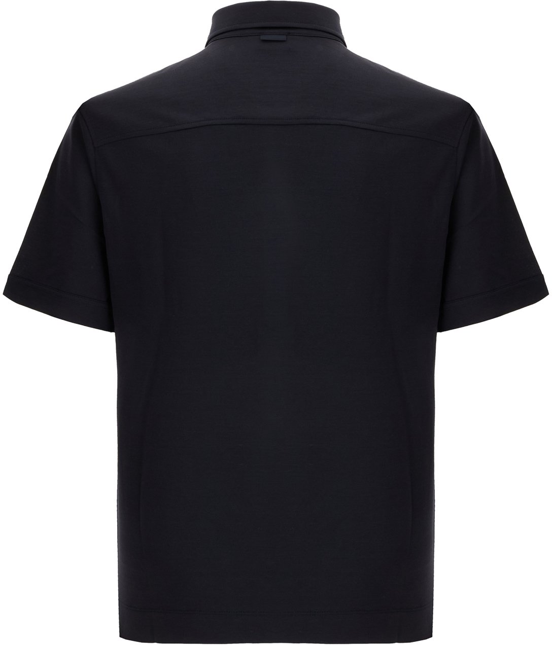 Zegna Midnight blue cotton and silk polo shirt Blauw