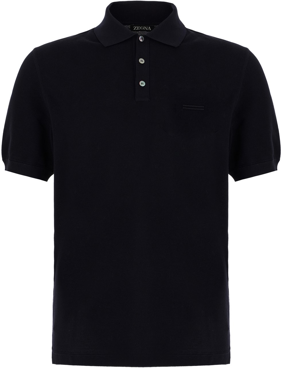 Zegna Zegna Midnight blue piquet polo shirt Blauw