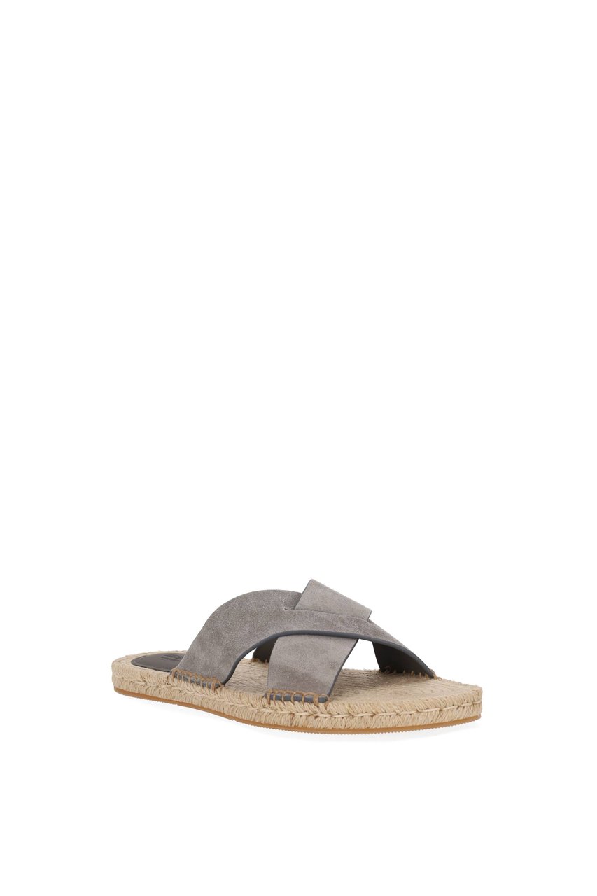 Zegna Suede Leather Smart Casual Sandals Bruin