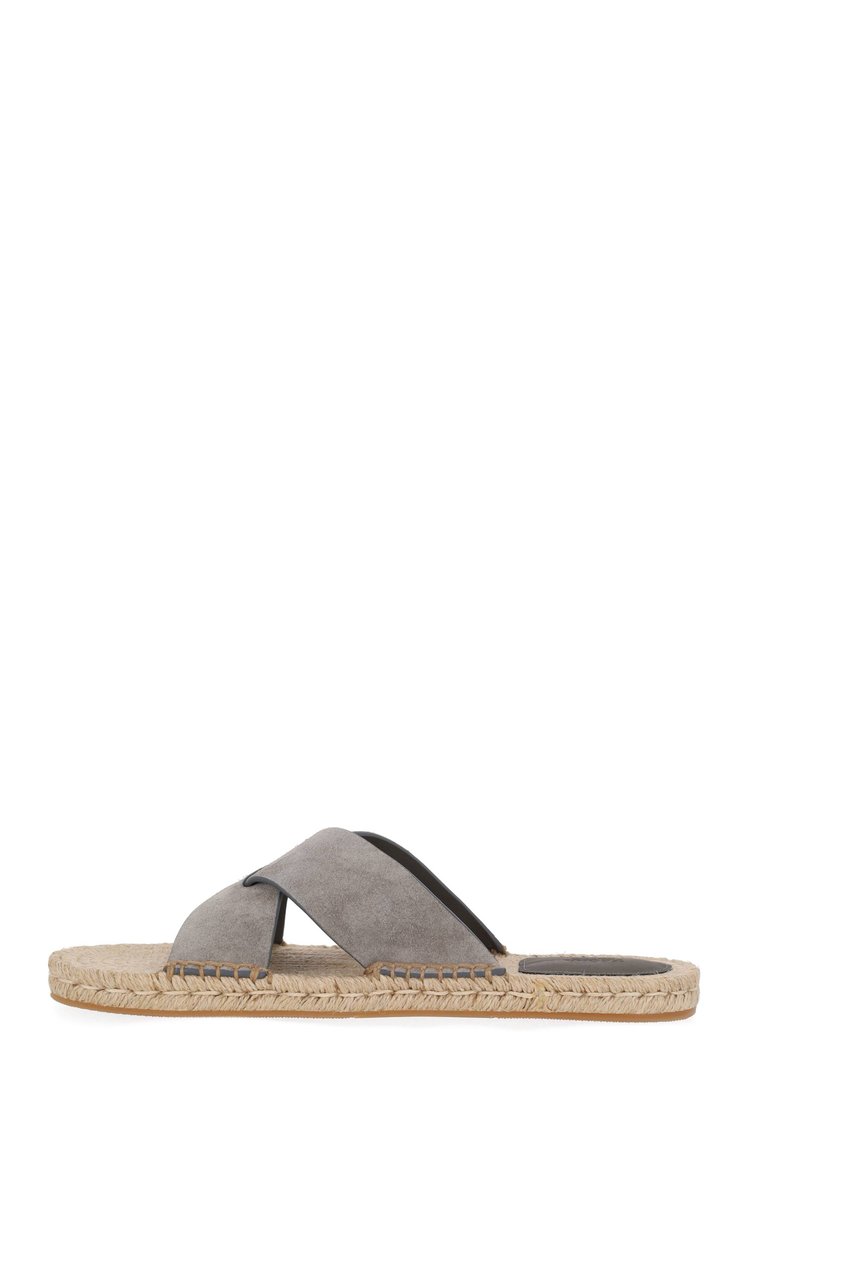 Zegna Suede Leather Smart Casual Sandals Bruin