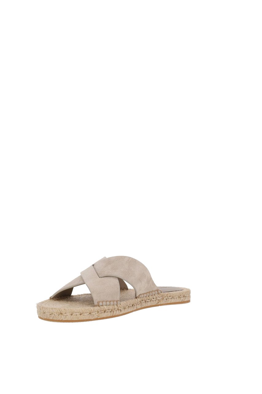 Zegna Suede Leather Smart Casual Sandals Neutraal