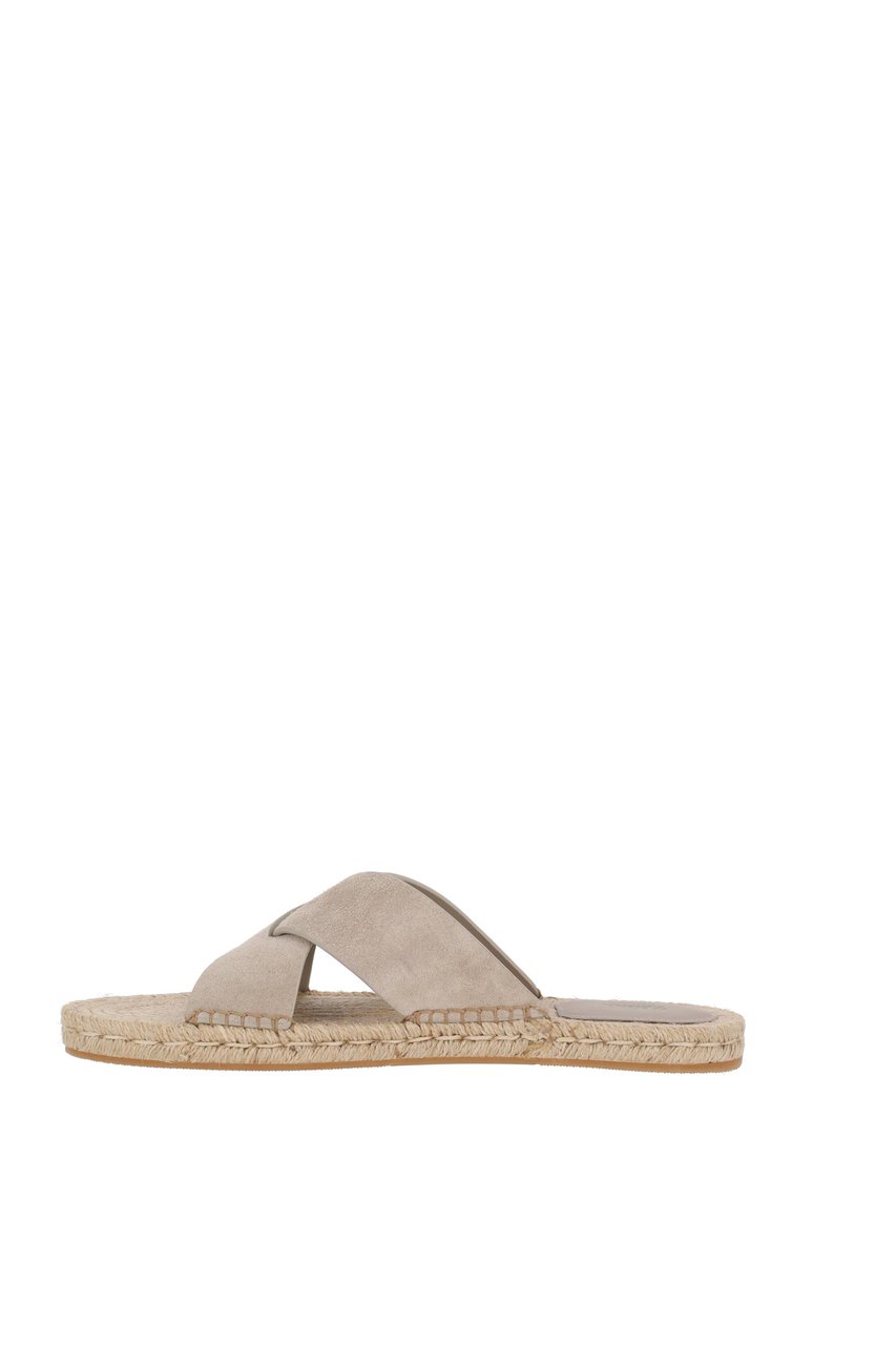 Zegna Suede Leather Smart Casual Sandals Neutraal