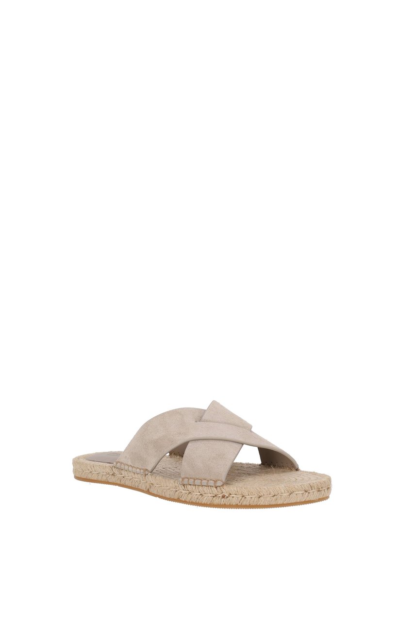 Zegna Suede Leather Smart Casual Sandals Neutraal