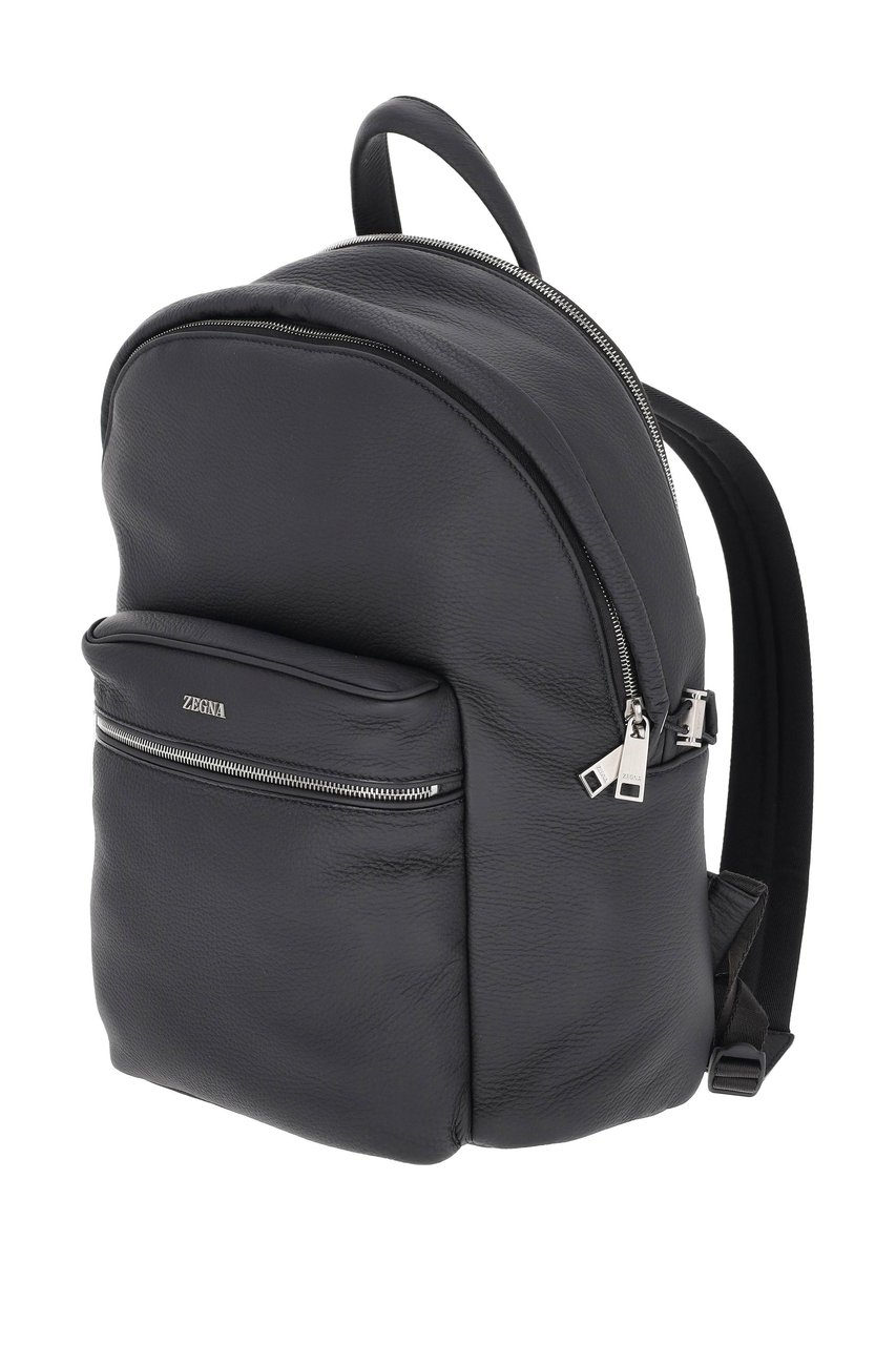 Zegna Deer Leather Backpack Grijs