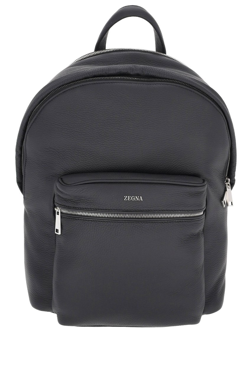 Zegna Deer Leather Backpack Grijs