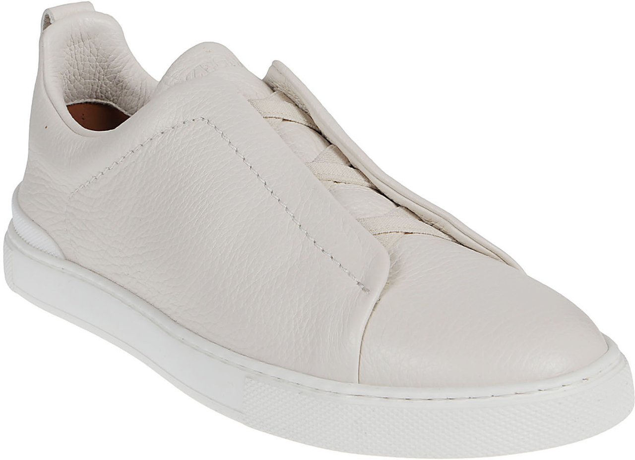 Zegna Triple Stitch Low Top Sneakers White Wit