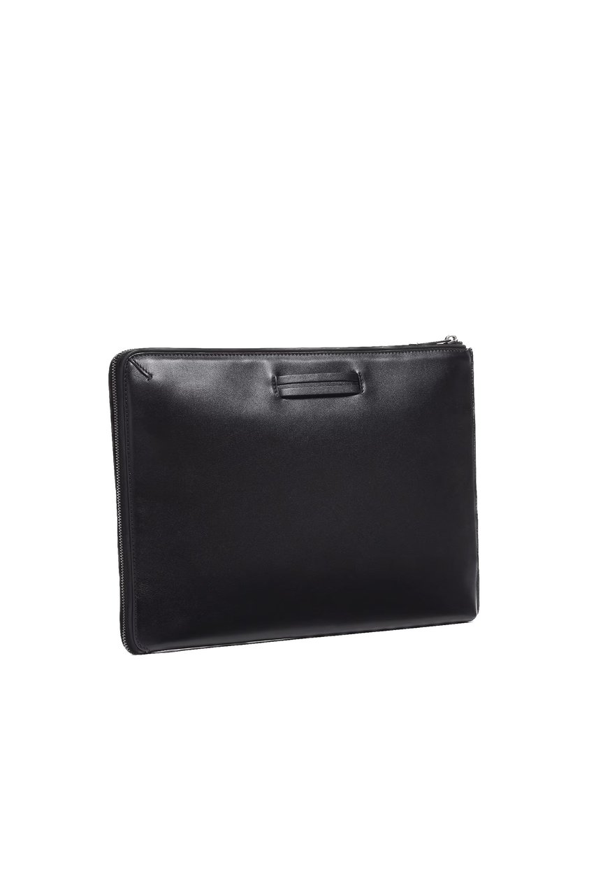 Zegna Leather Document Holder Zwart